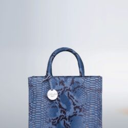 Ella Midi Tote – Grey Snakeskin Leather