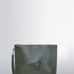 Kayla Leather Pouch – Dark Olive