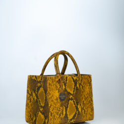 Ella Midi Tote - Genuine Snakeprint in Yellow