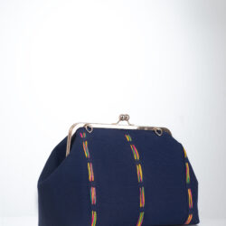 Mila Aso Oke Kisslock Clutch - Blue