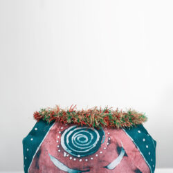 The Nadira Adire Clutch - Green and Pink