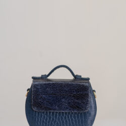 Amber Mini Box Bag by O’Eclat in Brown Patent Leather