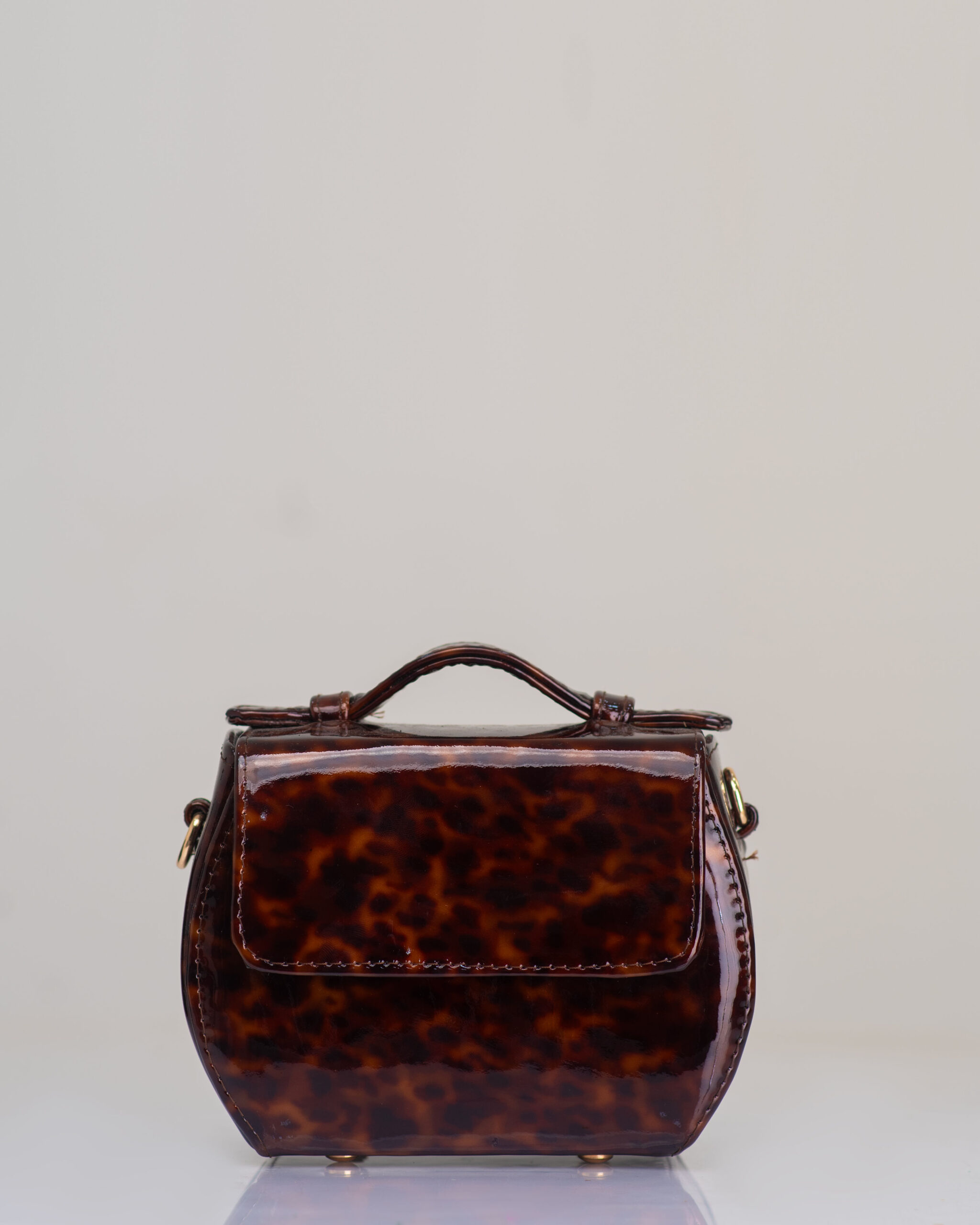 DSC_0010 Amber Mini Box Bag by O’Eclat in brown patent leather