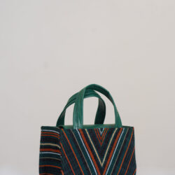 Ella Micro Tote – Aso Oke Leather Bag Green