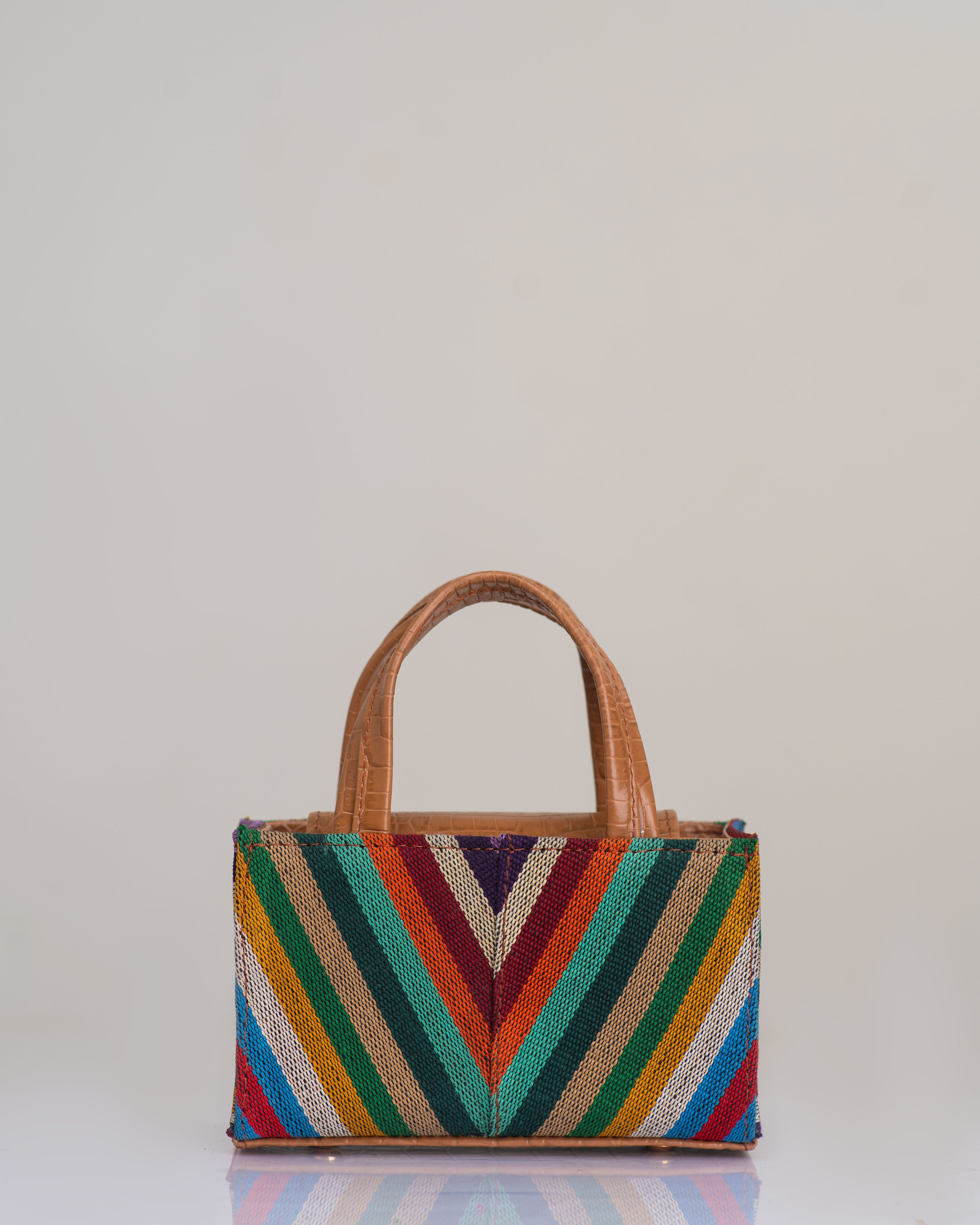 Ella Micro Tote – Aso Oke Leather Bag