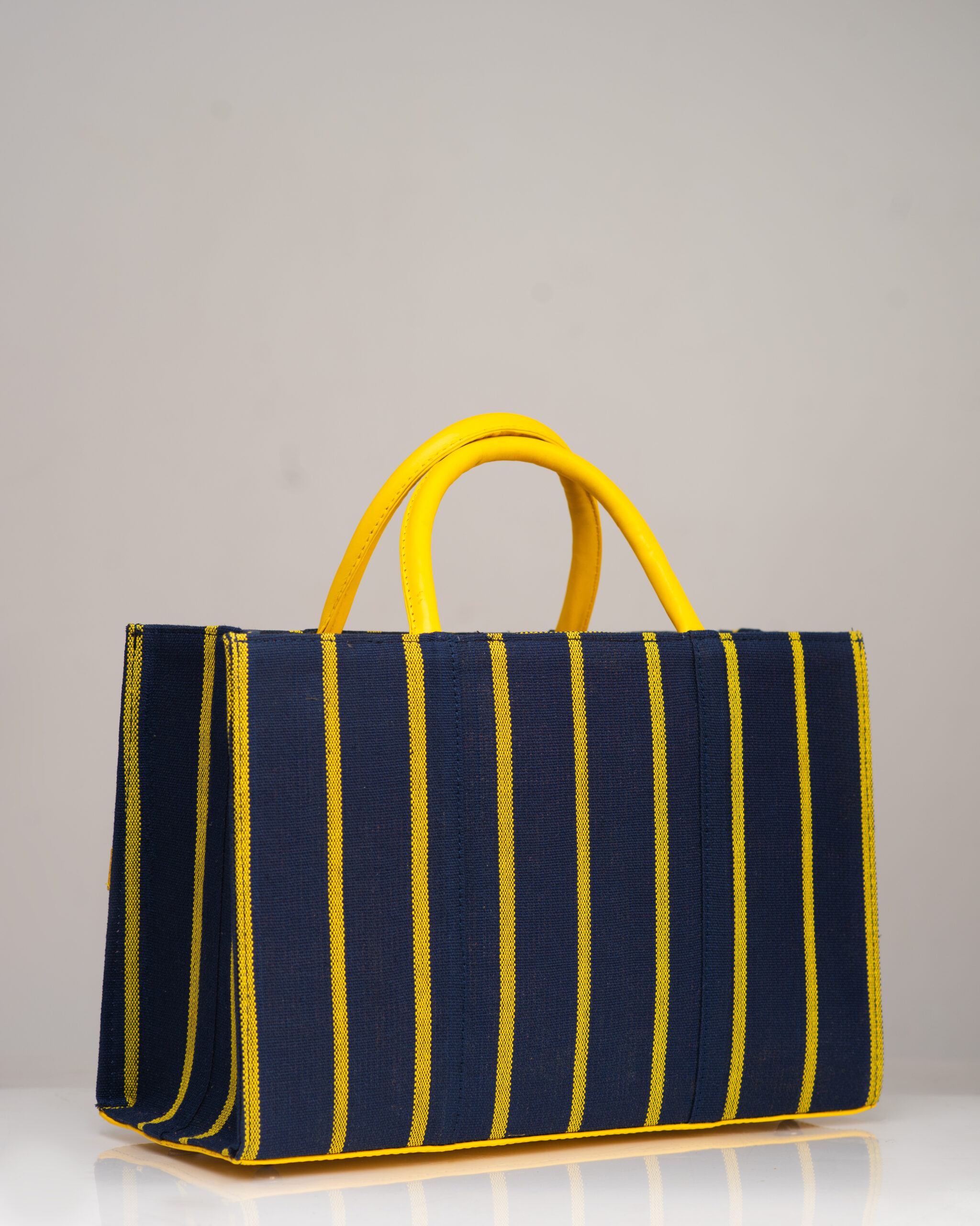Ella Maxi Tote – Leather & Aso Oke Work Bag (Blue and Yellow) Ella Maxi Tote – Leather & Aso Oke Work Bag (Blue and Yellow)