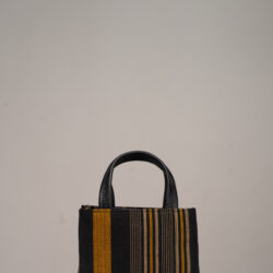 Ella Micro Tote in Black & Gold Aso Oke