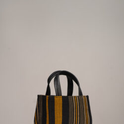 Ella Micro Tote in Black & Gold Aso Oke