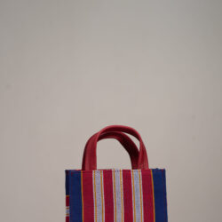 Ella Micro Tote in Purple & Black Aso Oke