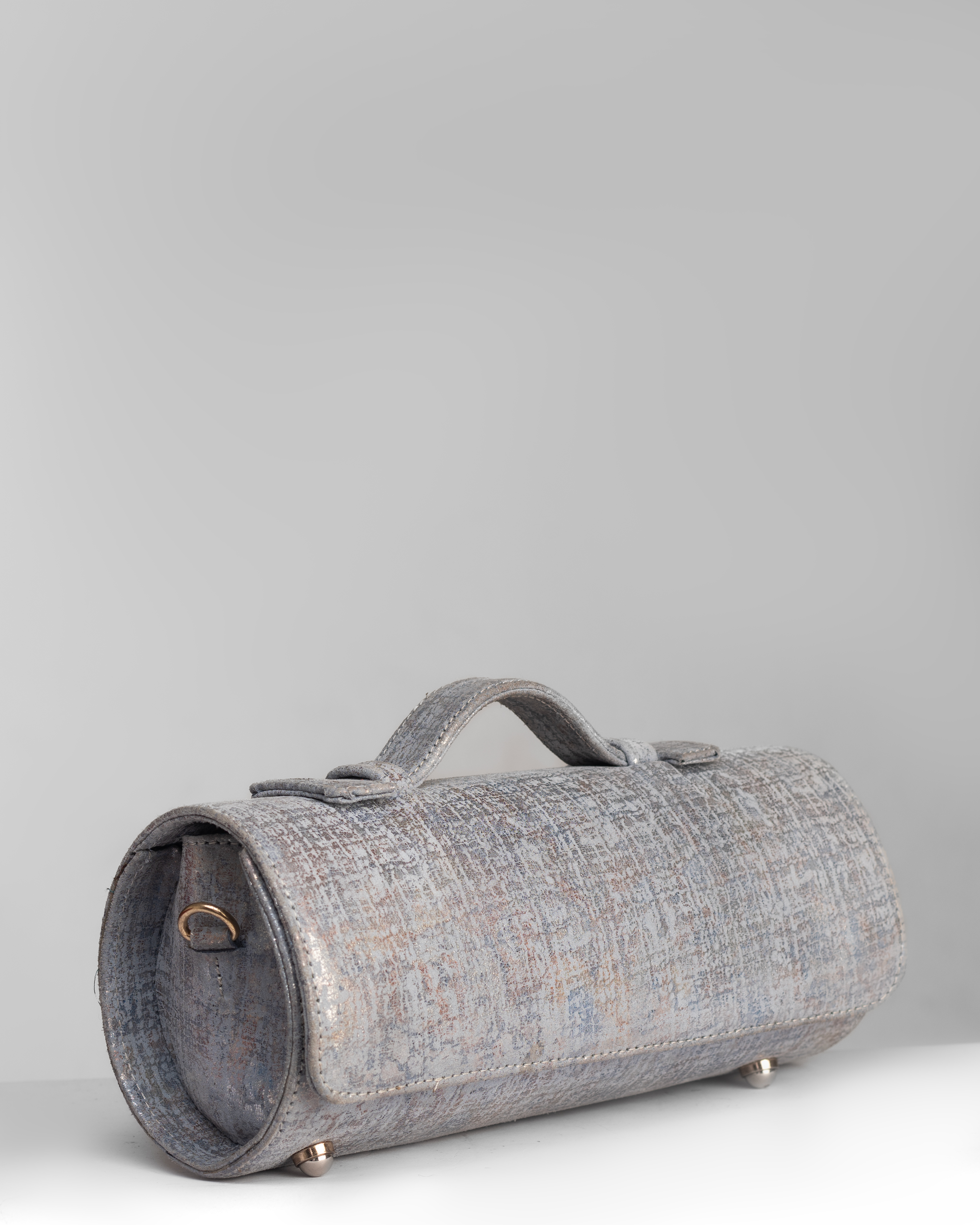 Julia Fold Classic Bag — Metallic Powdered Blue Julia Fold Classic Bag — Metallic Powdered Blue