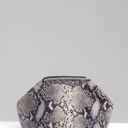 The Lima Clutch – Metallic Snake Print Leather