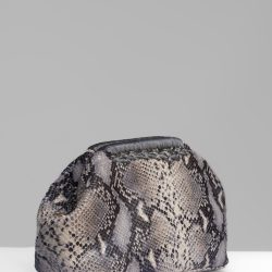 The Lima Clutch – Metallic Snake Print Leather