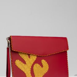 Emma Envelope Clutch in red leather