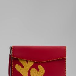 Emma Envelope Clutch in red leather